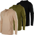 Men's Cotton Pullover Hoodie 3 Pack - Lightweight Casual Drawstring