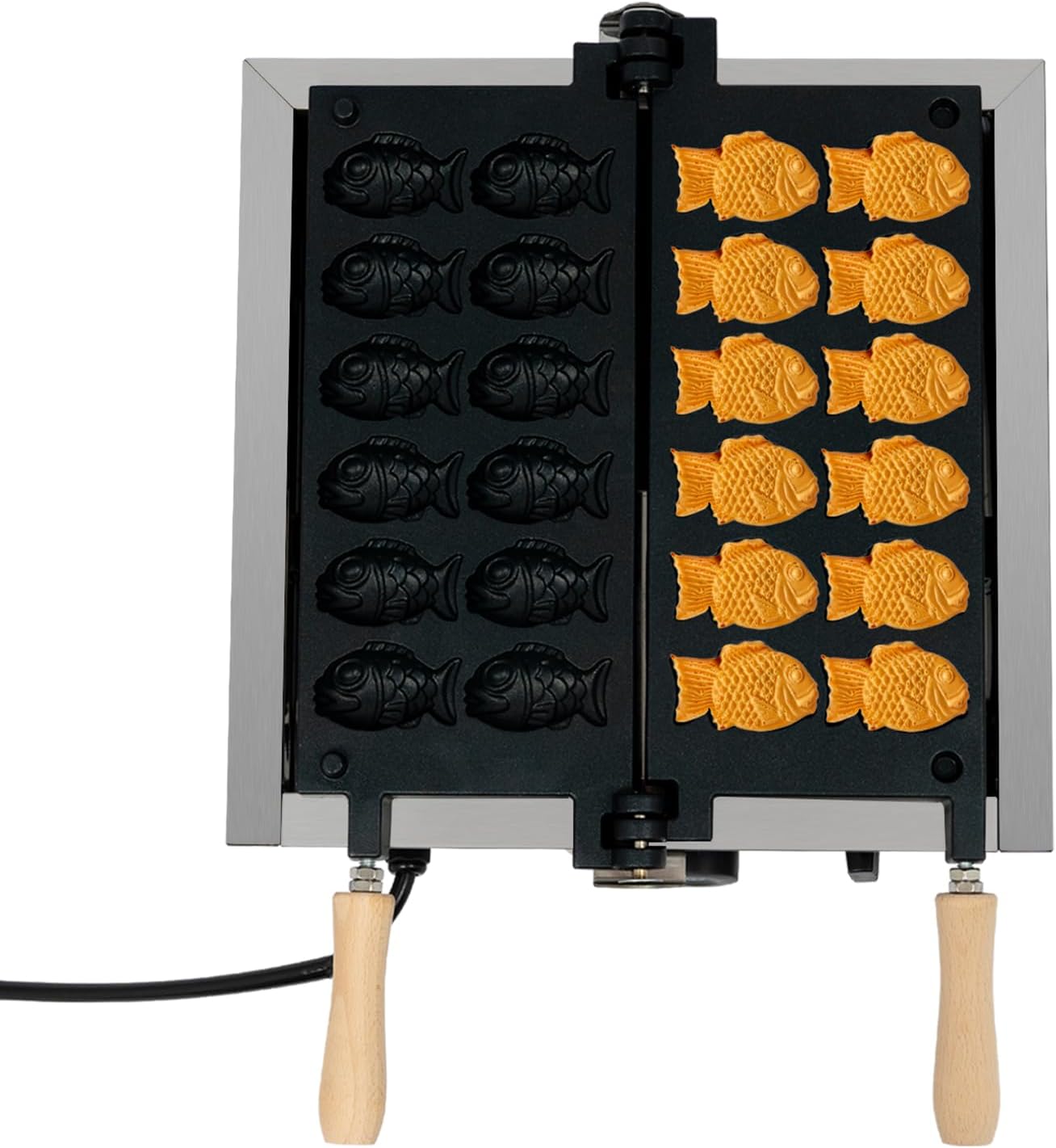 1800W Non-Stick Taiyaki Waffle Maker: Perfect Fish-Shaped Waffles!