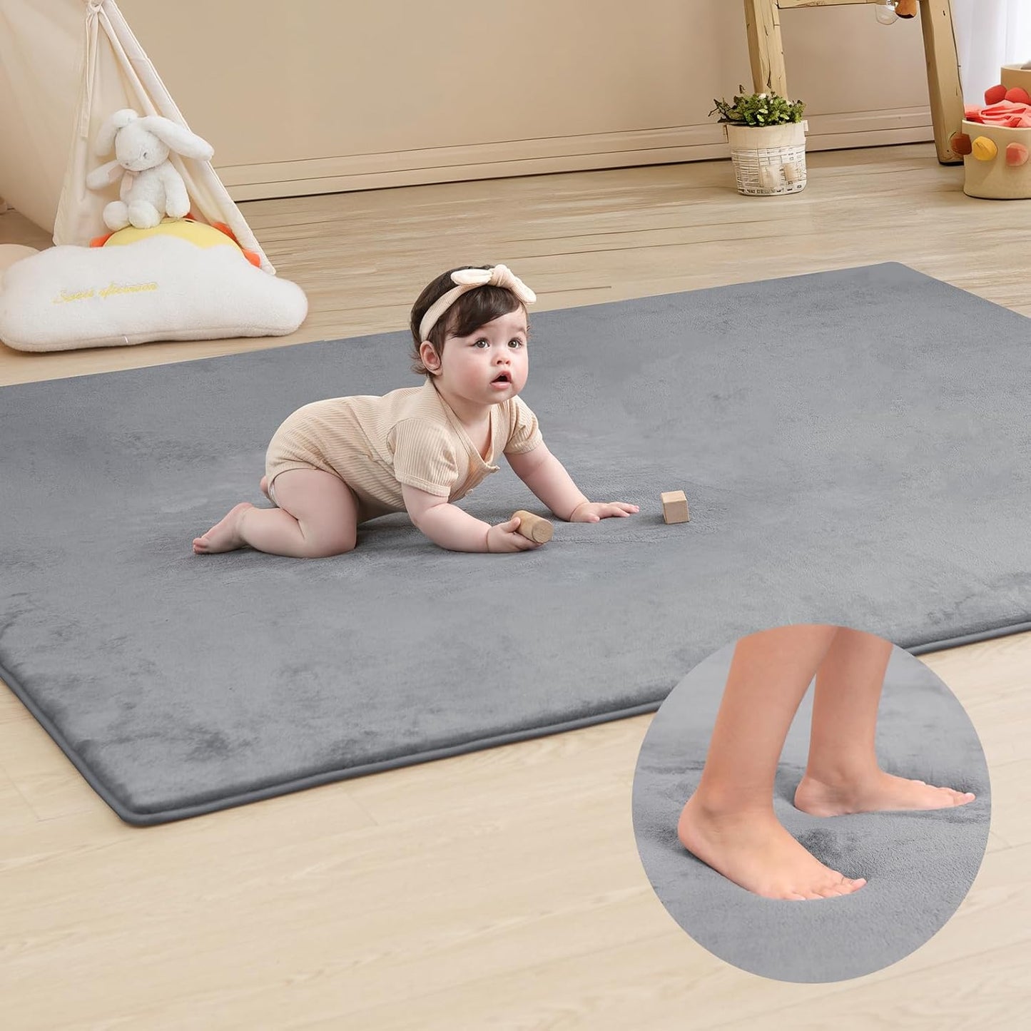 Memory Foam Baby Play Mat for Playpen - Soft & Non-Slip Design