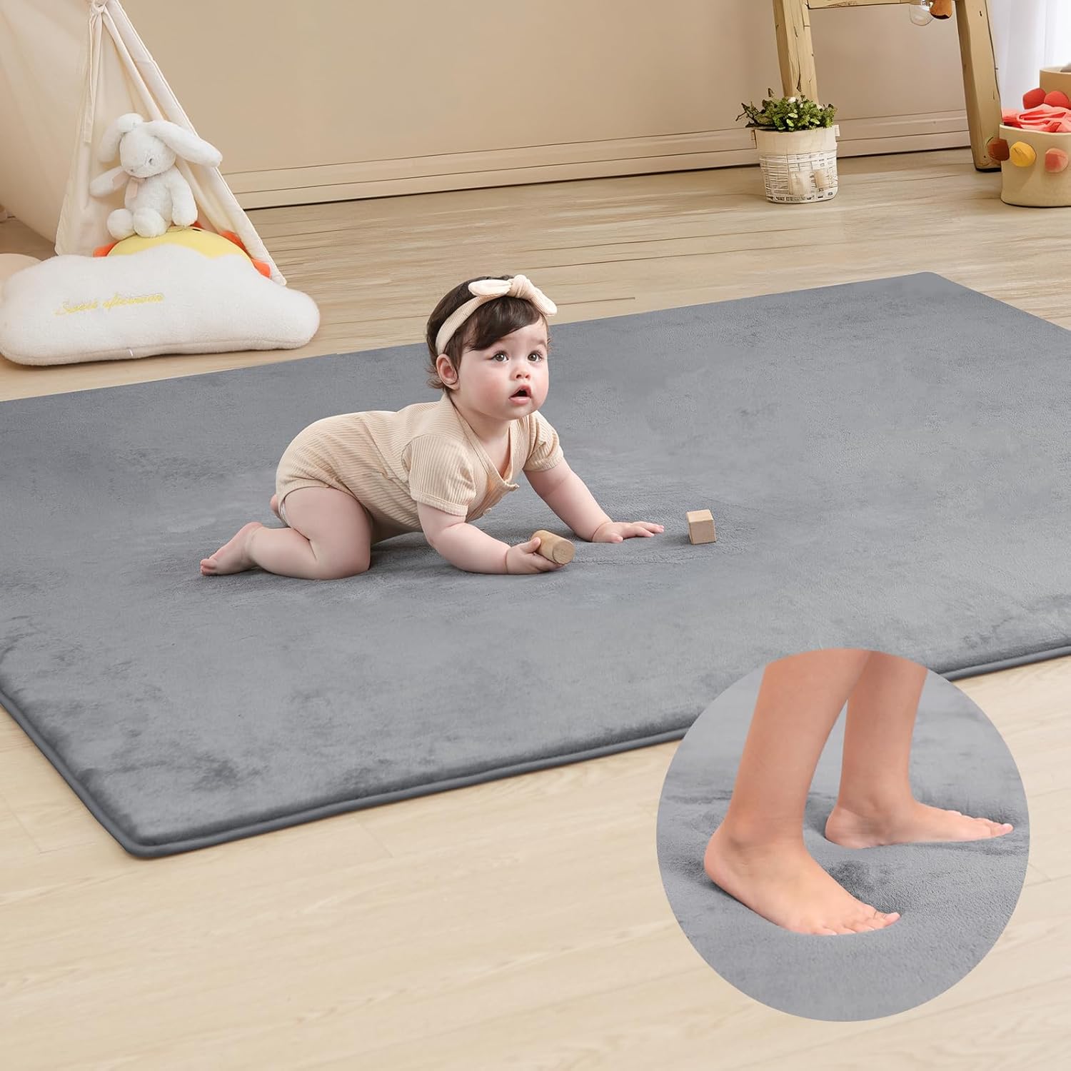 Memory Foam Baby Play Mat for Playpen - Soft & Non-Slip Design