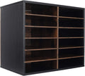 Wood Adjustable Literature Organizer Desktop File Sorter - 12 Slots