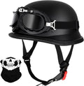 Motorcycle Helmet German Style Half Helmet Skull Cap - Retro DOT Half