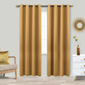KOUFALL Luxury Gold Draperies 84 Length Blackout Curtains - Thermal