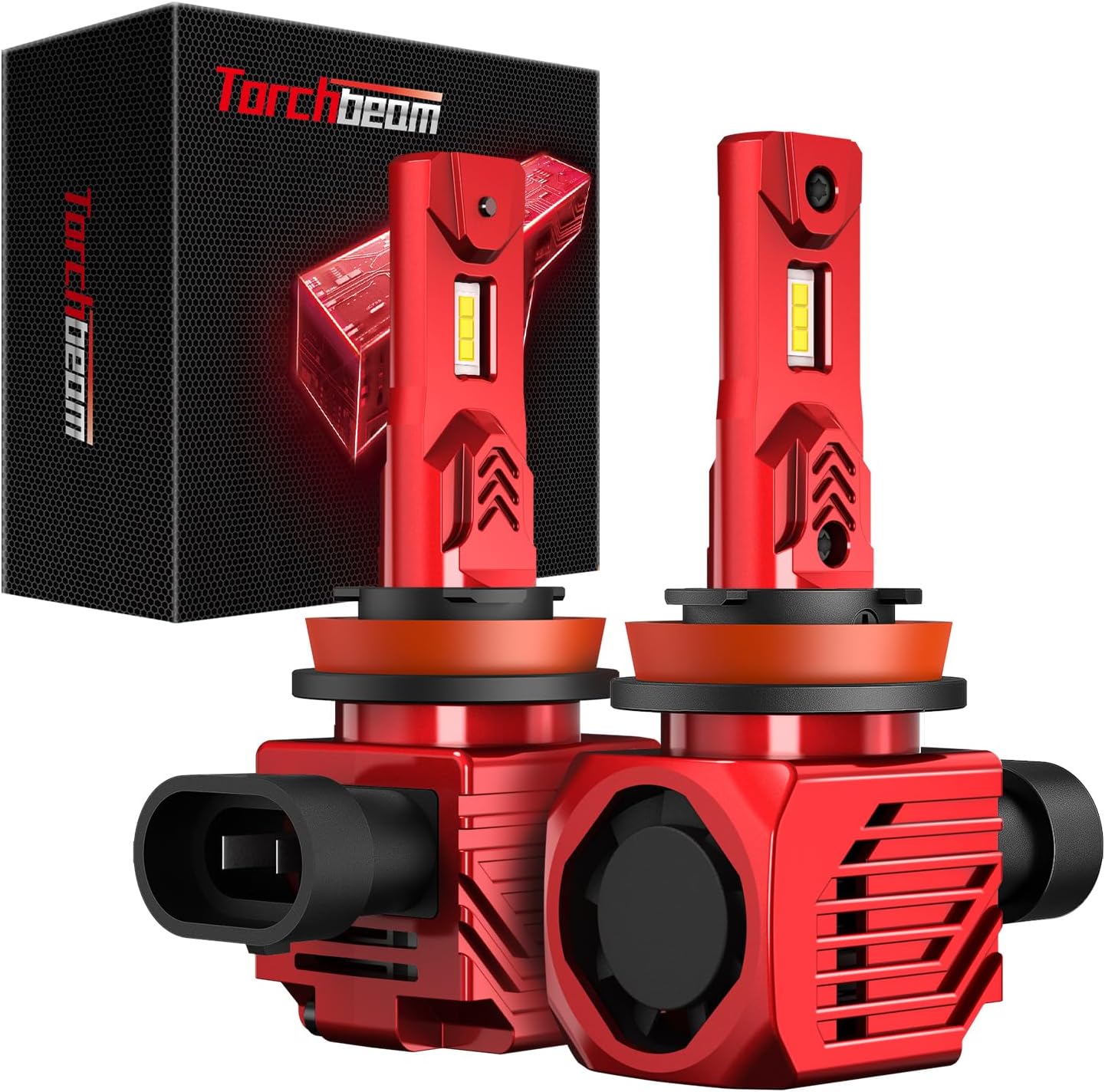 Torchbeam H11 LED Bulbs 6000K Cool White for Clear Visibility