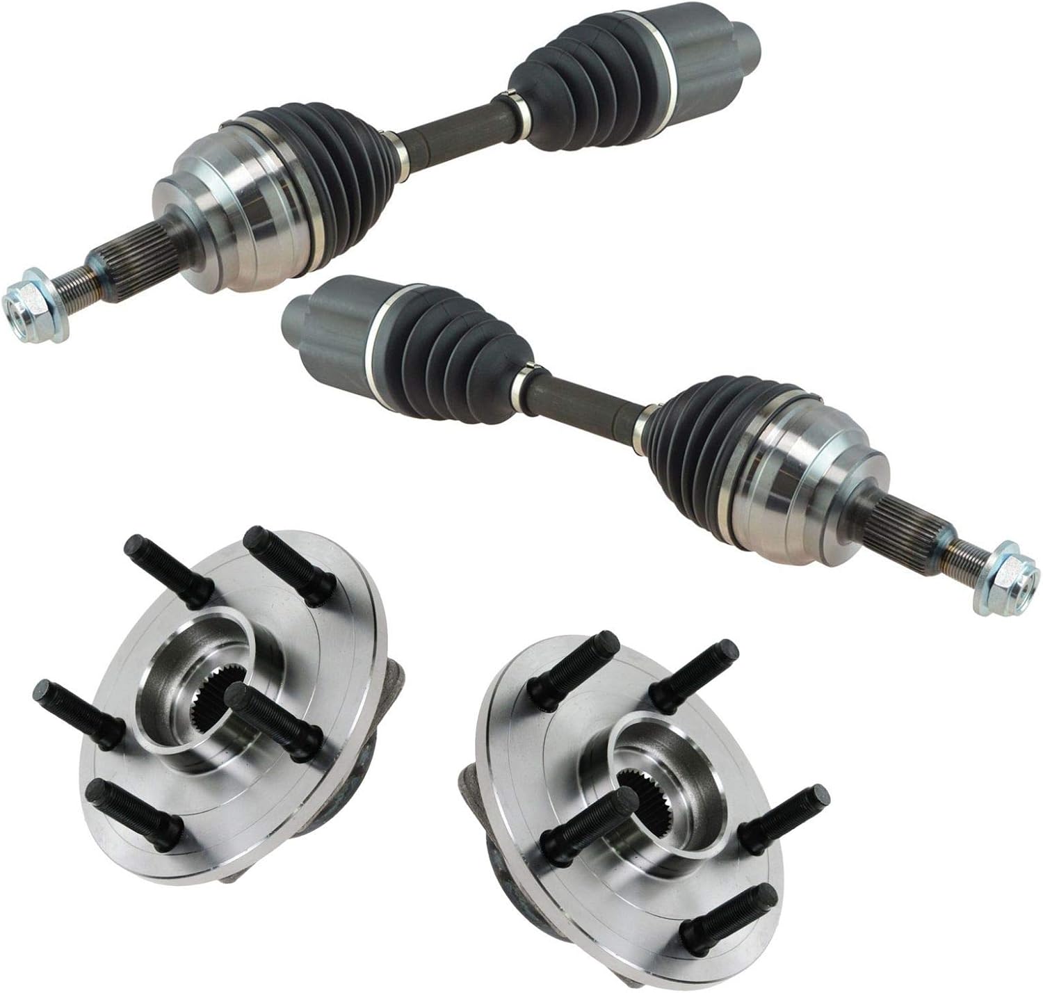 TRQ Front Drivetrain Kit CV Axle Shaft Assembly for Dodge Ram