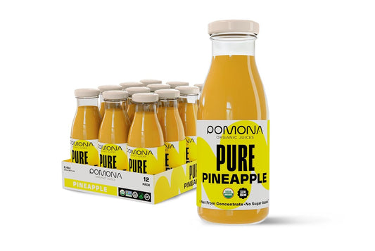 Pure Organic Pineapple Juice - Cold Pressed, Non-GMO, 12 Pack