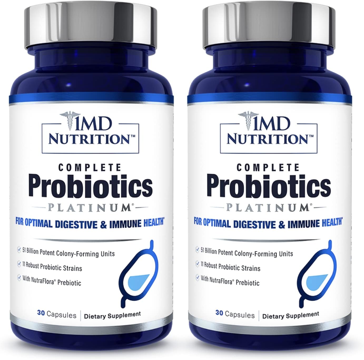 1MD Complete Probiotics Platinum for Digestive Health Support