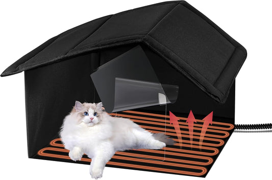 Baeluny Heated Outdoor Cat House - Weatherproof & Cozy!