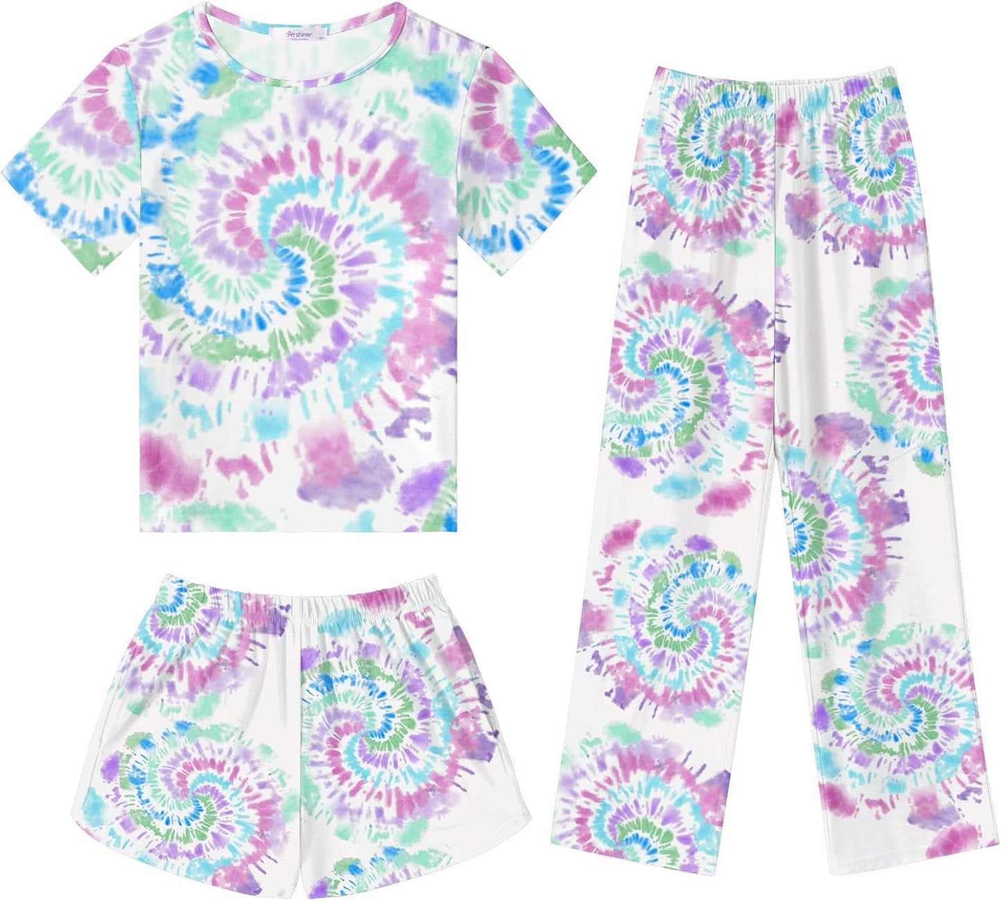 Arshiner Girls Pajama Set 3 Piece Soft Cute Sleepwear Outfits