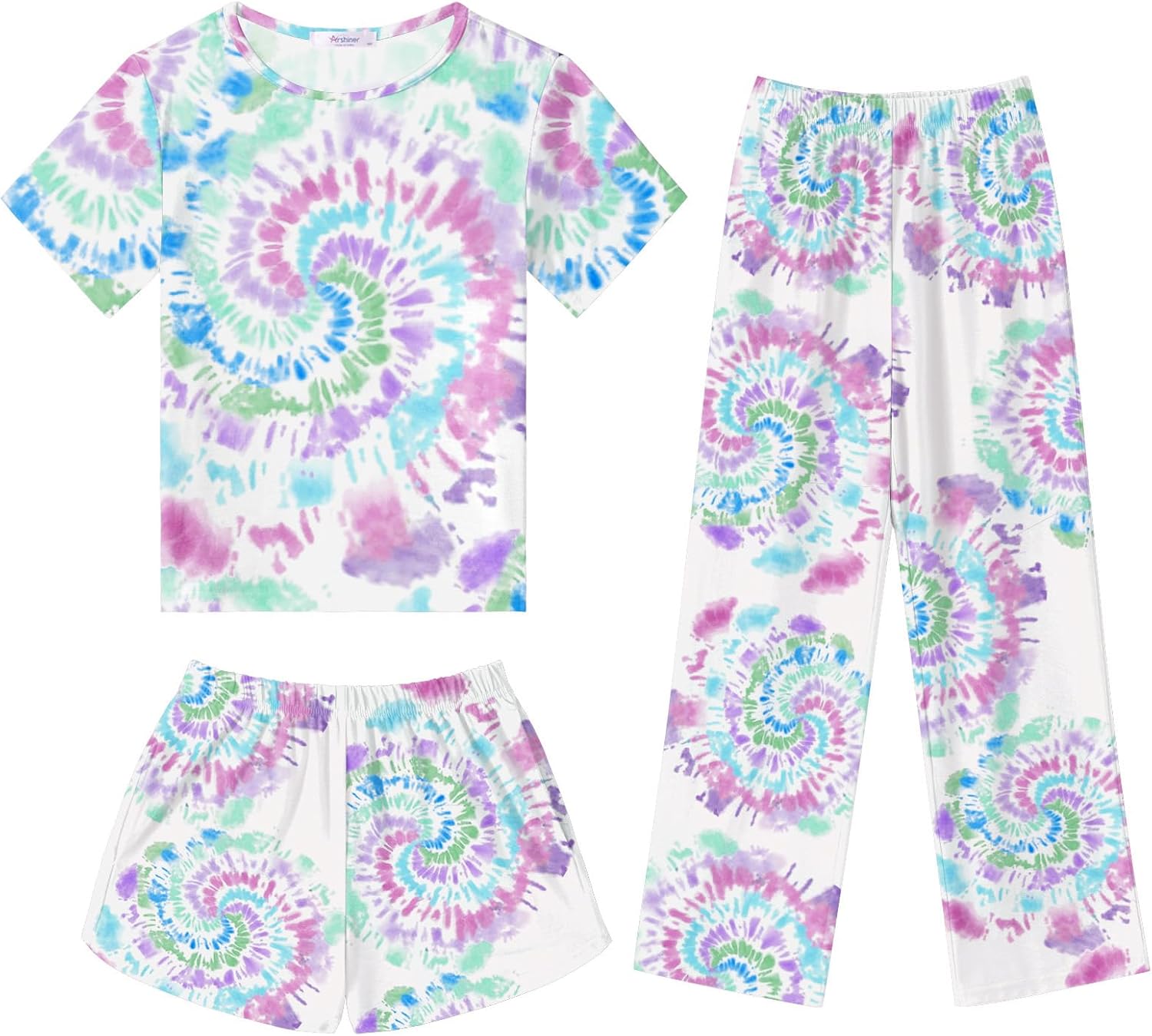 Arshiner Girls Pajama Set 3 Piece Soft Cute Sleepwear Outfits