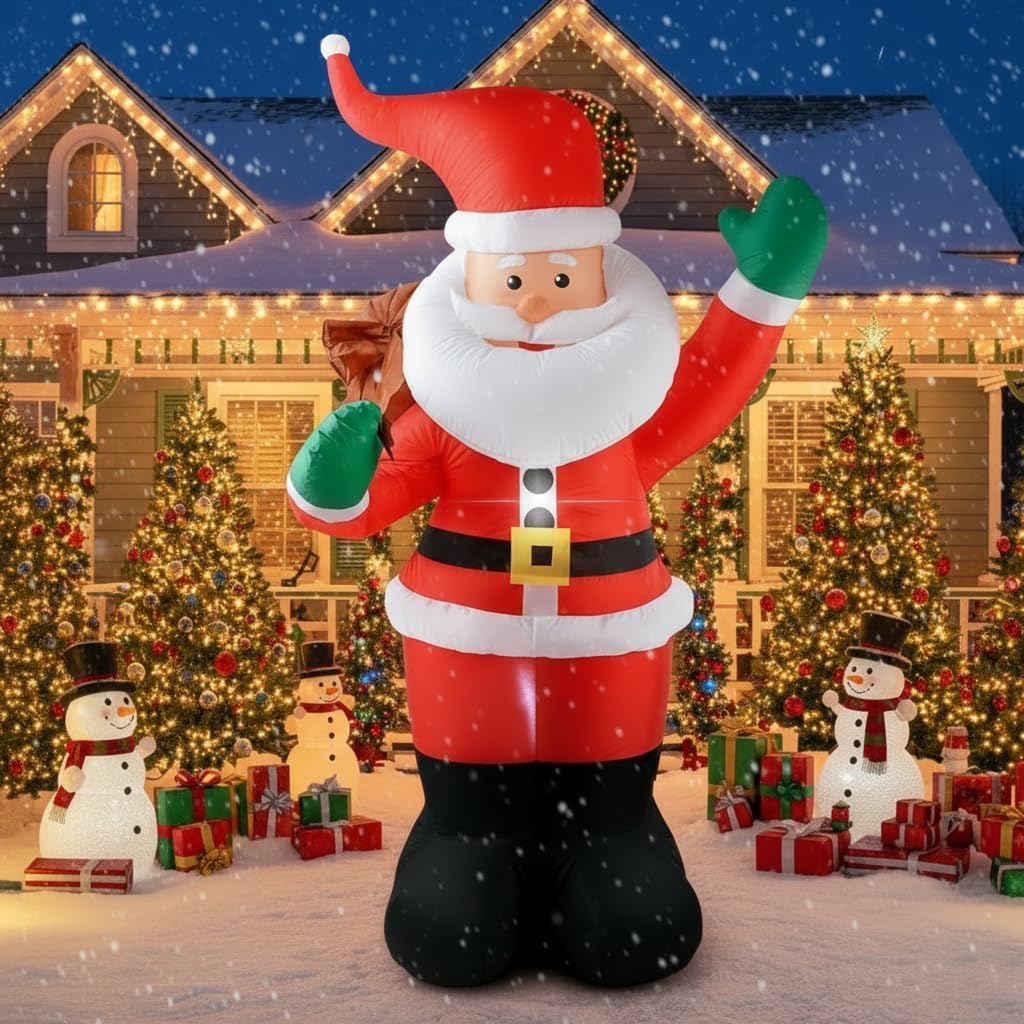 6 FT Christmas Inflatables Santa Claus with Gifts Bag for Yard