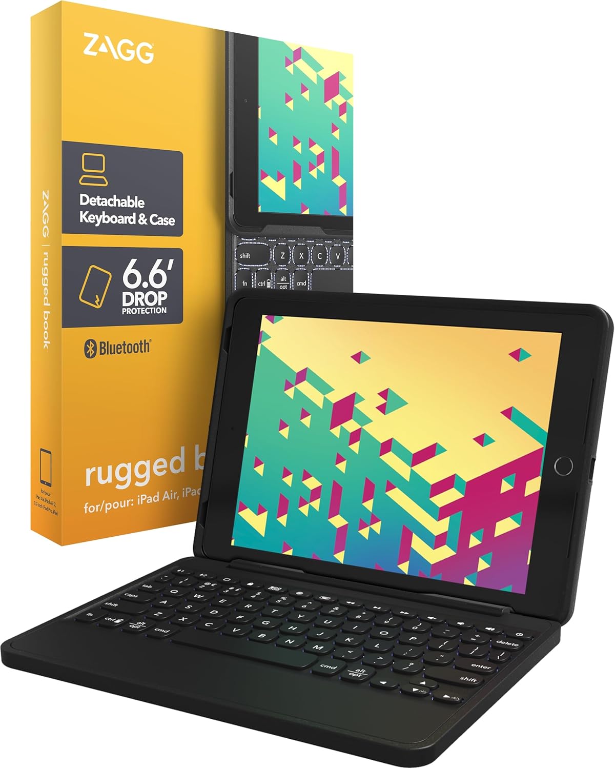 ZAGG Rugged Book Detachable Case with Magnetic Keyboard for iPad