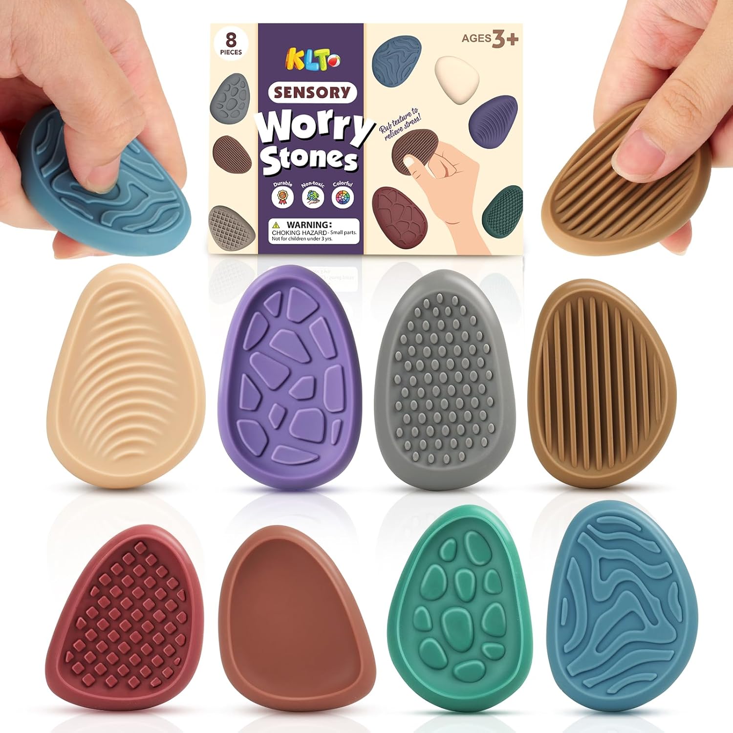 Sensory Stone 8-Pack: Calming Fidget for Anxiety