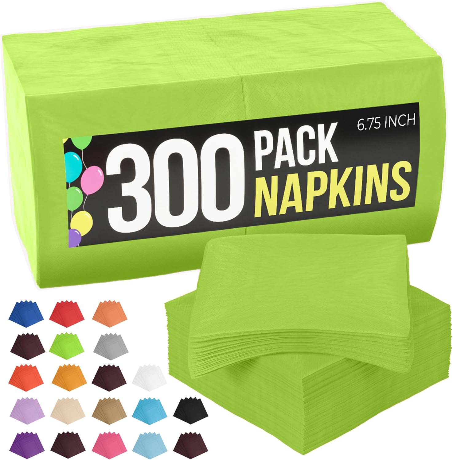 Lime Green Disposable Napkins for Parties and Everyday Use