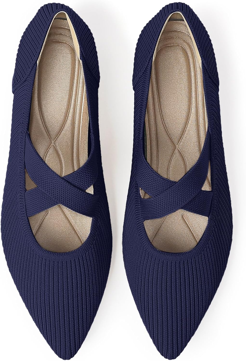 Women's Flats Shoes Pointed Toe Knit Washable Comfortable Dressy