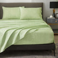 HYPREST Sage Green Sheets Queen 1800 TC - Soft Floral Deep Pocket