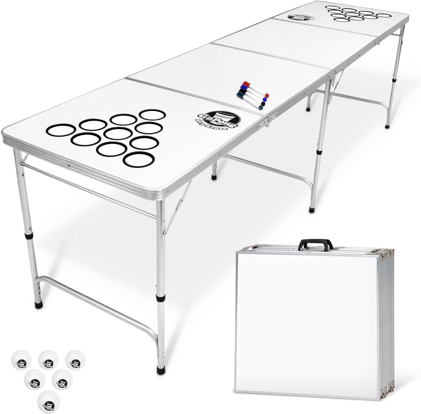 GoPong 8 Foot Portable Beer Pong Table for Ultimate Fun
