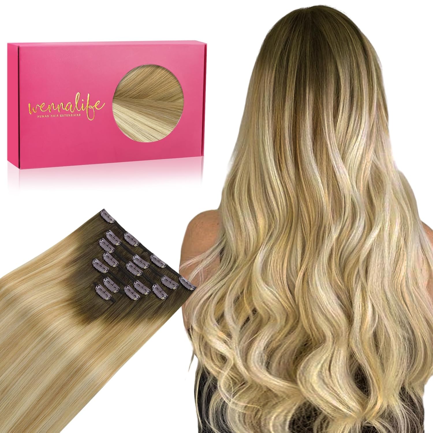 WENNALIFE Clip in Hair Extensions for Stunning Volume & Length