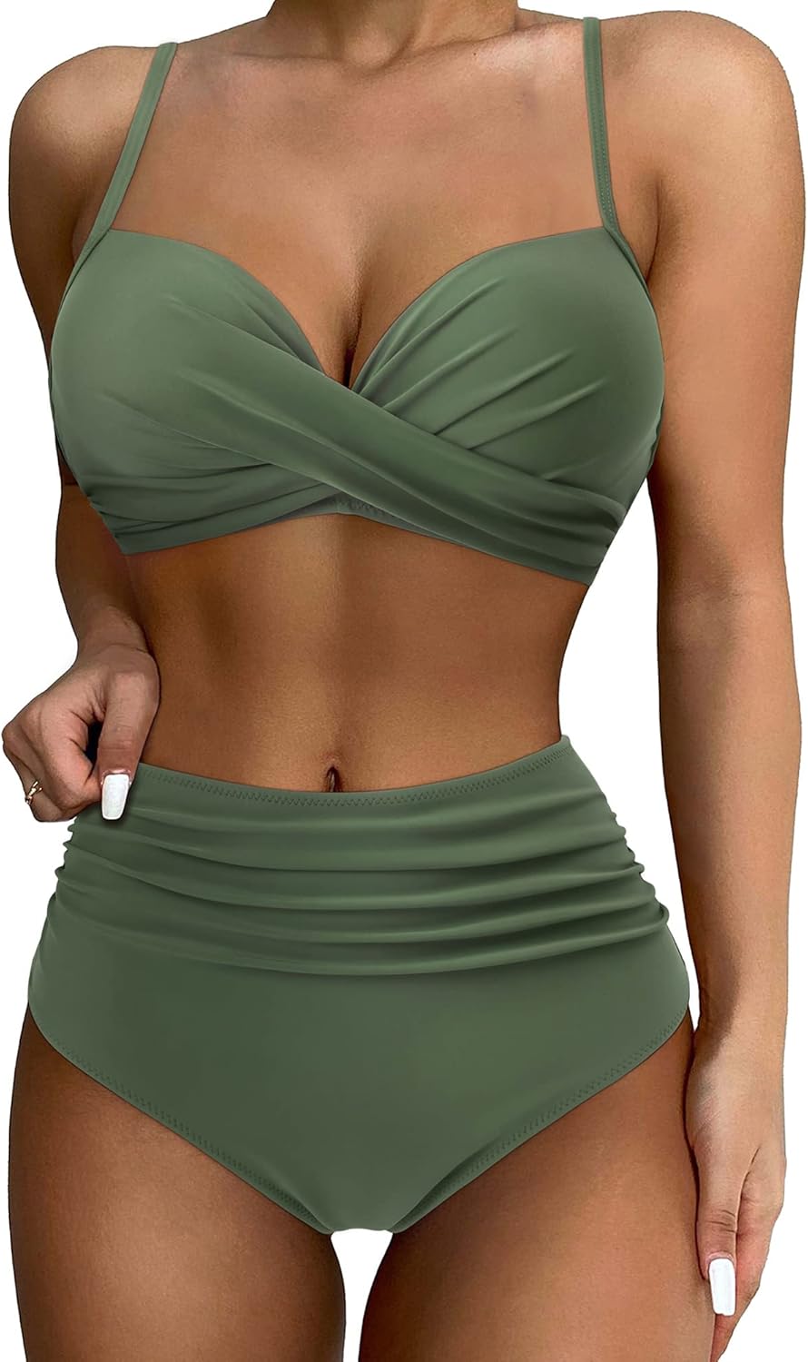Twist High Waisted Bikini Set for Women - Sexy Push Up Style