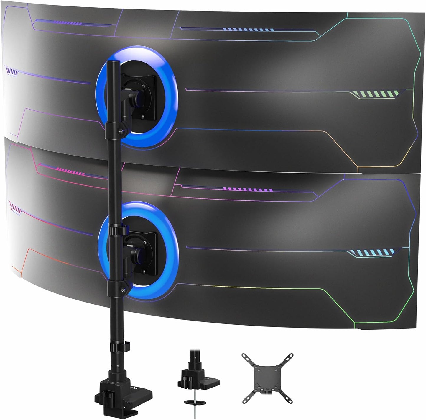 VIVO Dual Vertically Stacked Ultra-Wide Monitor Desk Mount
