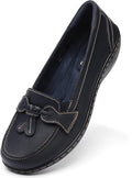 Women's Classic Comfort Leather Loafers - Stylish Tassel Flats