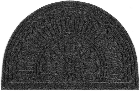 Mibao Half Round Door Mat Outdoor Indoor, Non-Slip & Durable