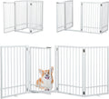 Free Standing Dog Gate with Door Walk Through - 80.5in Extra Wide