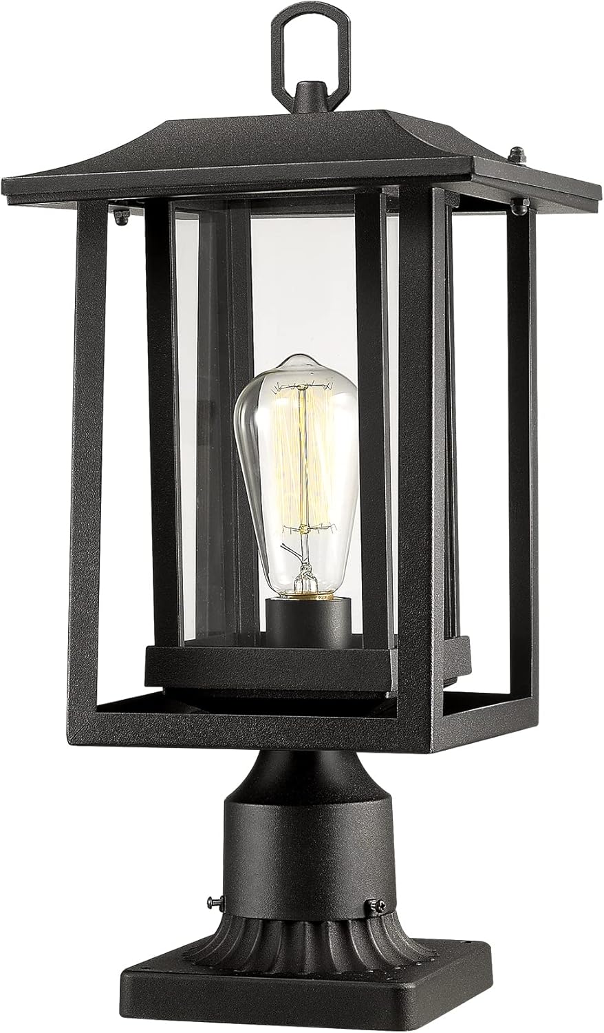 Beionxii Outdoor Post Light - Large Black Cast Aluminum Lantern