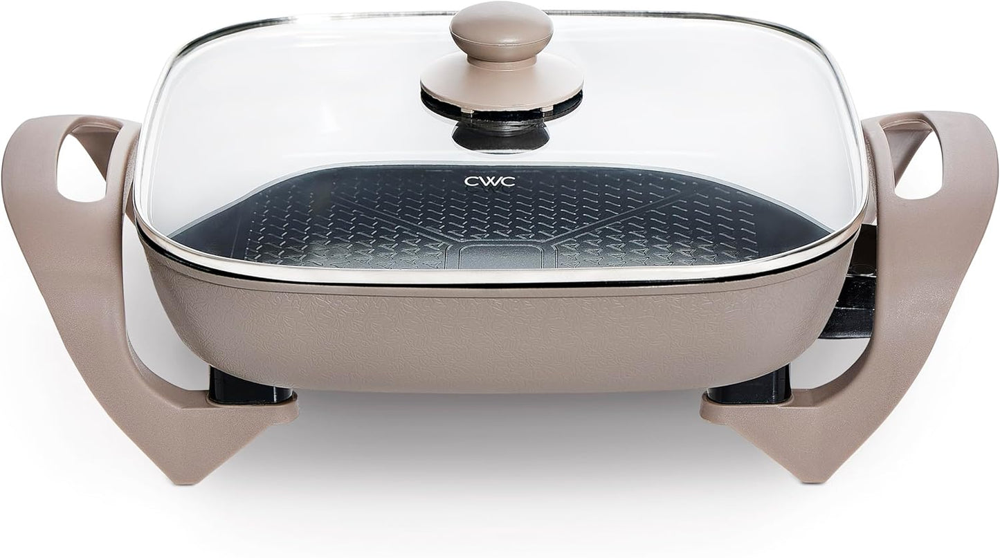 COOK WITH COLOR Electric Skillet - 12in Ceramic Nonstick Pan