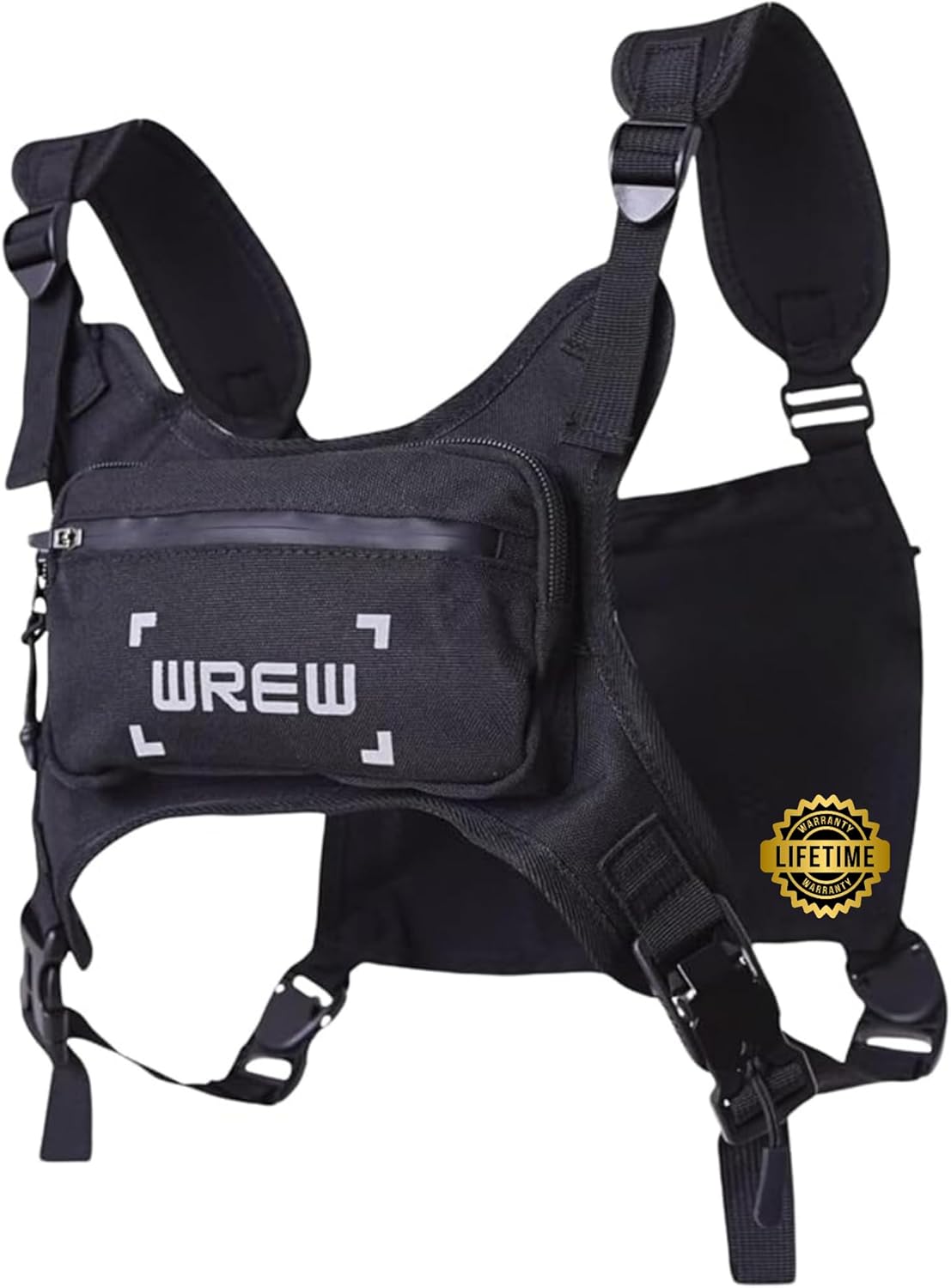 Water-Resistant Chest Bag w/ Phone Holder - Lightweight Sport Pack