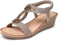 Wedge Sandals for Women Low Heel Dressy - Comfortable Summer