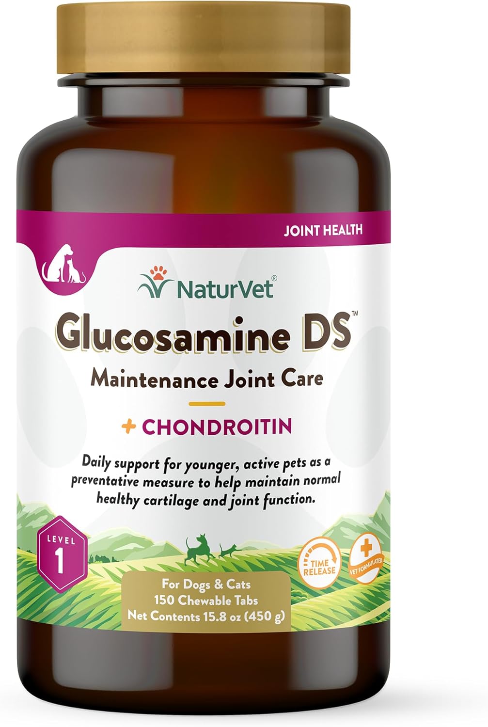 NaturVet Glucosamine DS Hip & Joint Support for Dogs & Cats