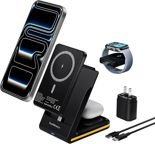 5 in 1 Wireless Charger Station for Apple and Samsung Devices