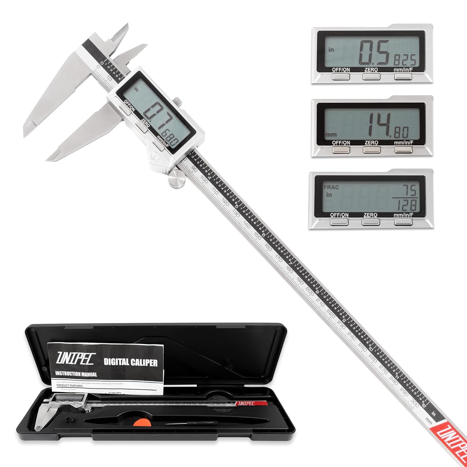 12 Inch Digital Caliper with High Precision and Easy Unit Switch
