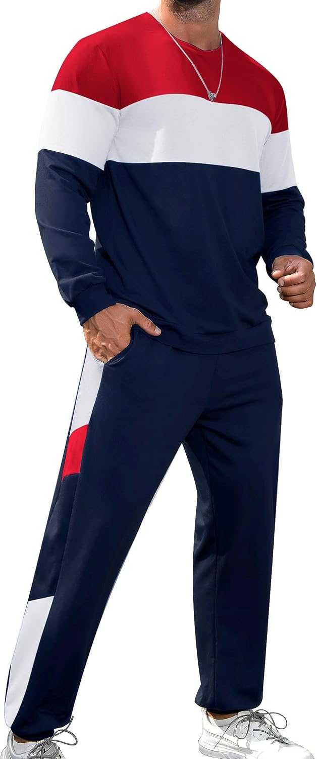 Babioboa Men's Colorblock Sweatshirt and Sweatpants Set Review