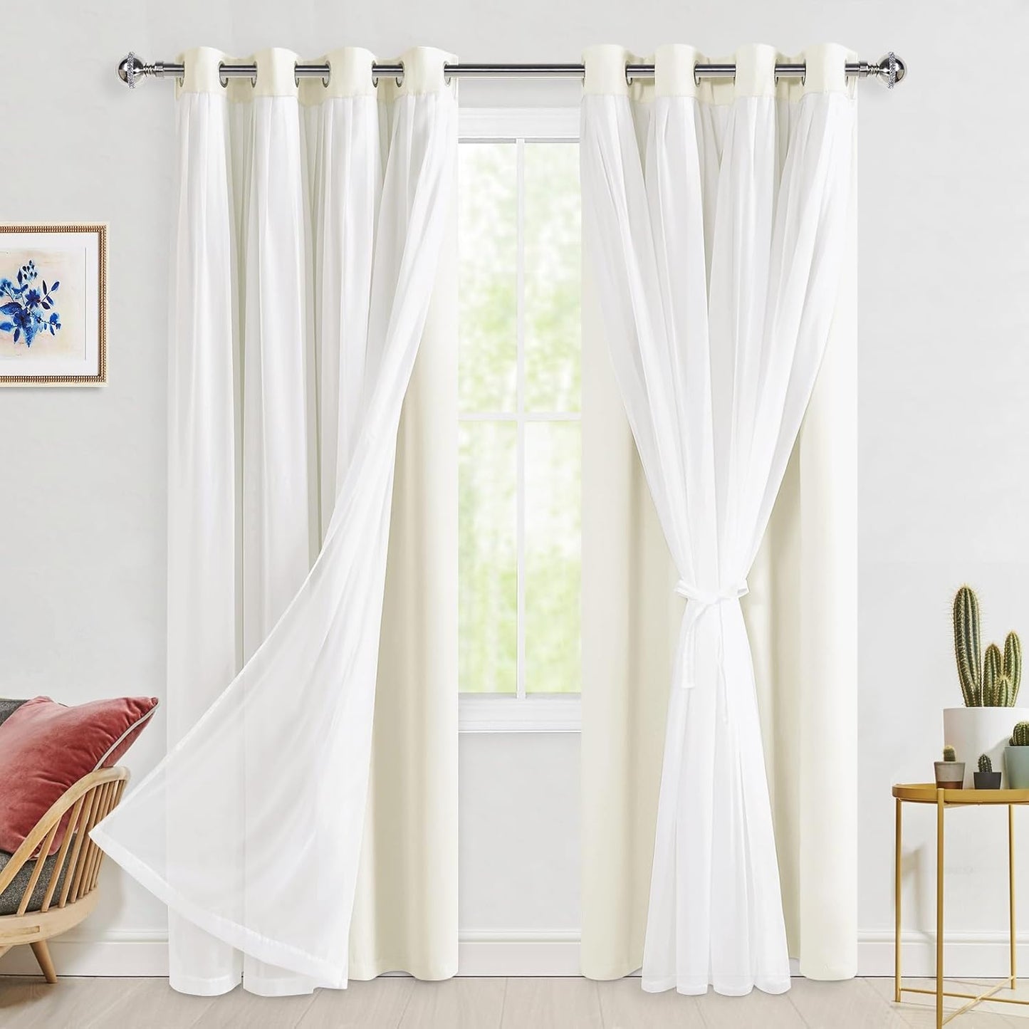 Hiasan Blackout Curtains with Sheer Overlay for Elegant Rooms