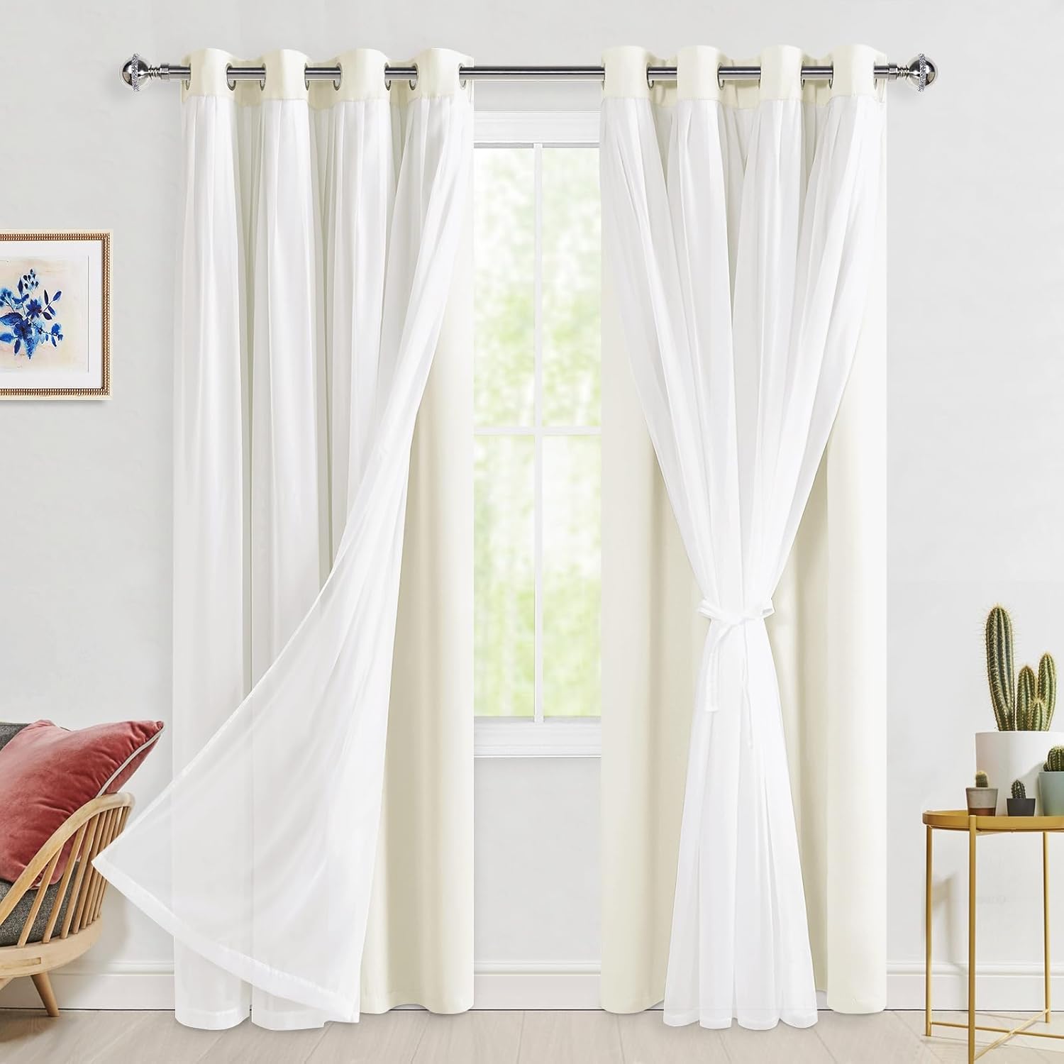 Hiasan Blackout Curtains with Sheer Overlay for Elegant Rooms