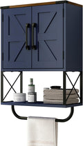 Farmhouse Medicine Cabinet with Two Barn Doors - Rustic Wall Storage