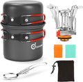Camping Cookware Mess Kit - Compact 6pc Set for Backpacking