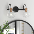 2 Light Bathroom Vanity Light Black and Red Copper - Modern