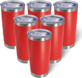 20oz Stainless Steel Tumbler 6-Pack Red - Vacuum Insulated Mugs