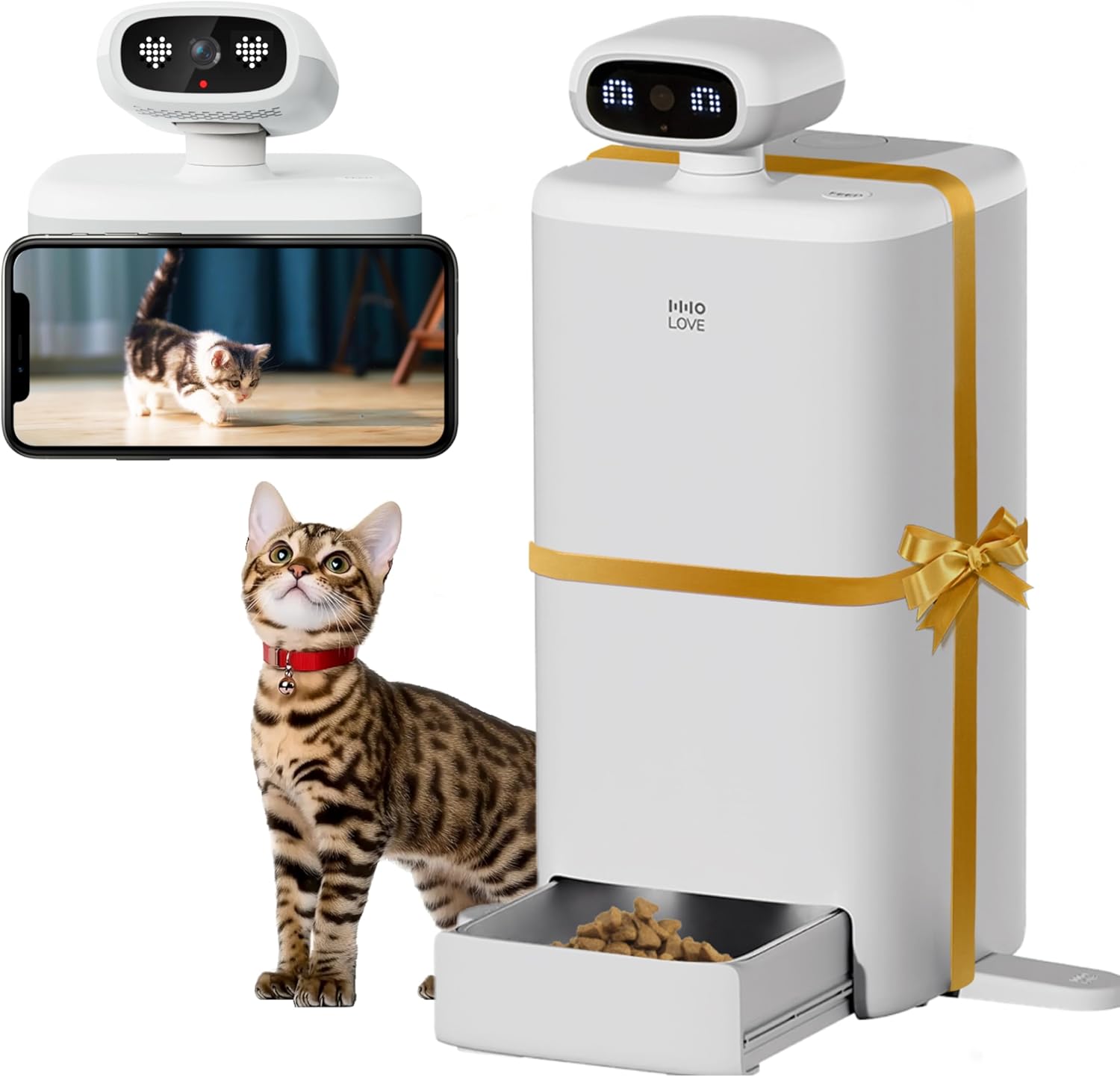 Smart Cat Feeder: HD Camera, 2-Way Audio, Low Food Alert