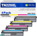 TN229XL Toner Cartridges 4 Pack Compatible with Brother - High Yield