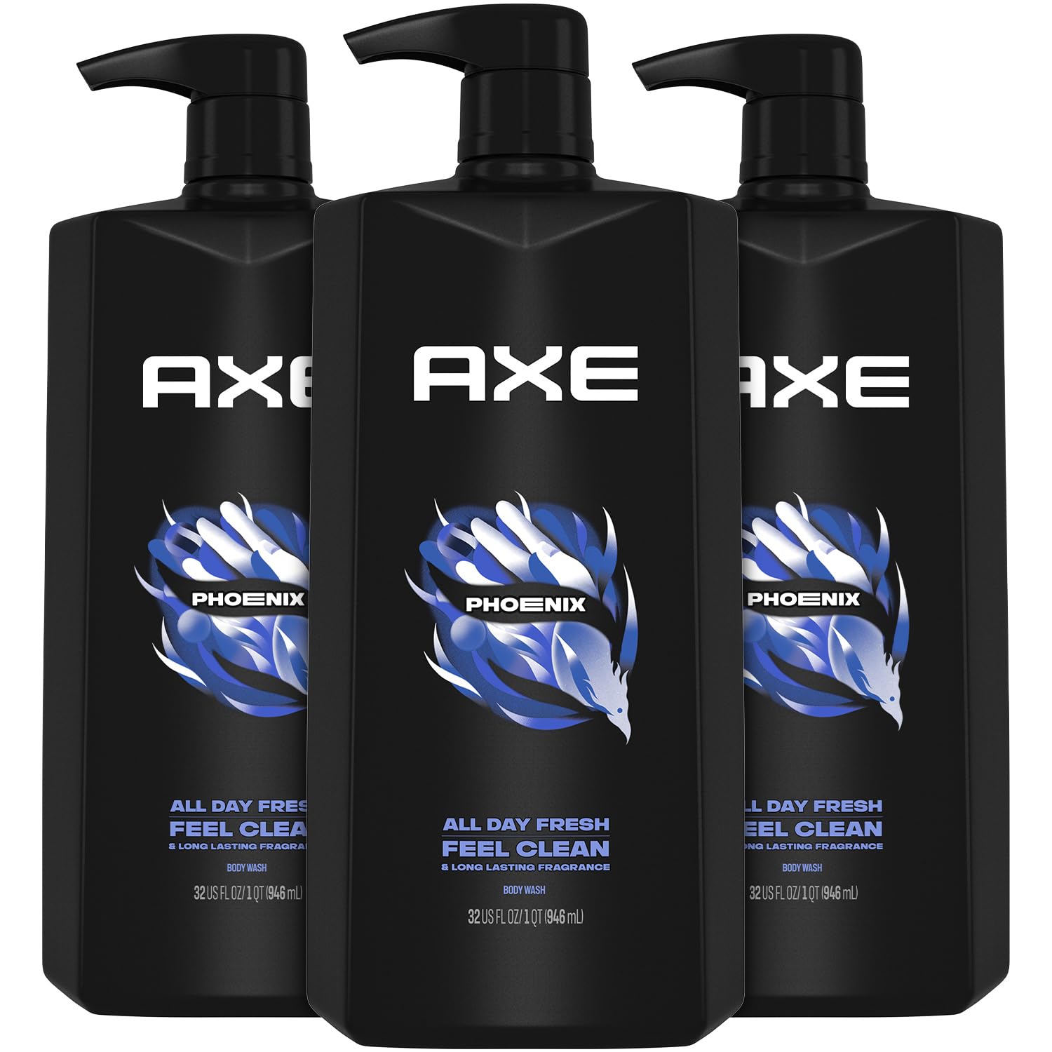 AXE Men's Body Wash & Shower Gel, Phoenix - 3-Pack, 12H Fresh