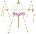 63 in Wooden Easel Stand 3-Pack - Lightweight Tripod Display for Signs