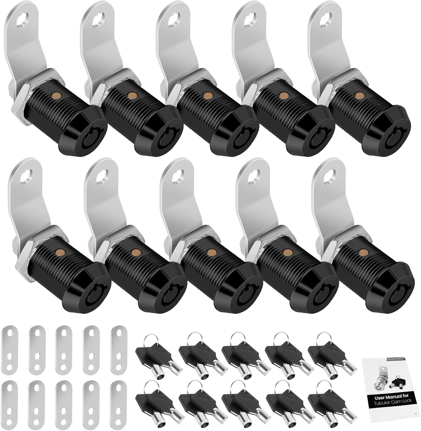 10 Pack Cabinet Lock with Keys for RV Storage and Toolbox