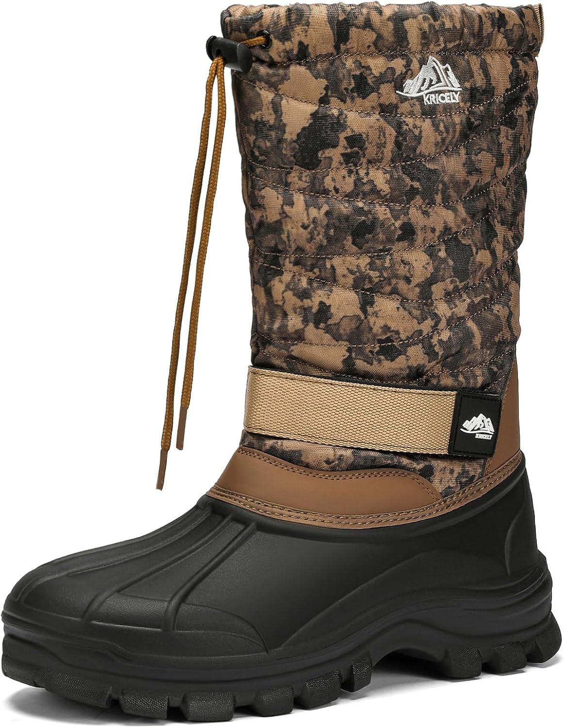 Kricely Men's Snow Boots Waterproof Non-Slip Cold-Weather Comfort