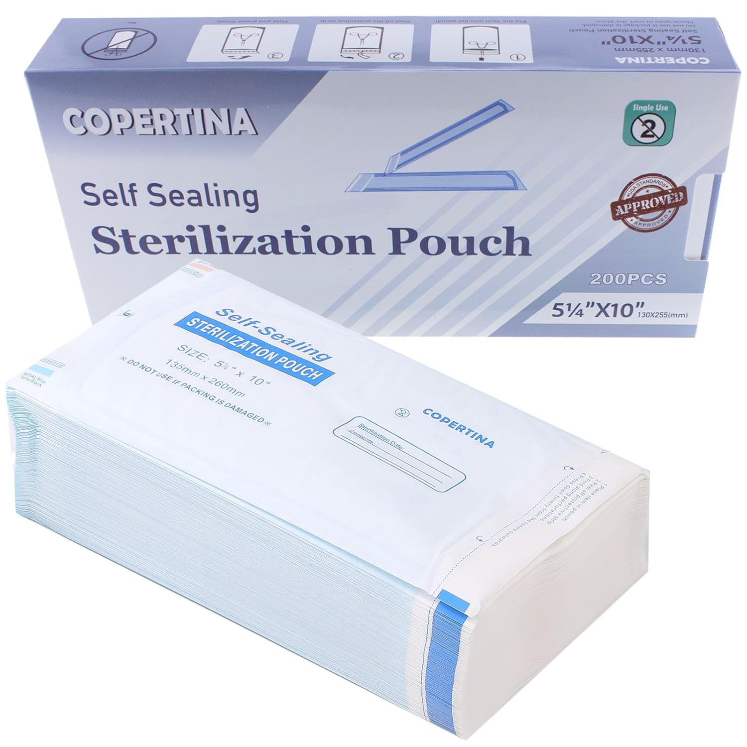 2000 PCs Self Seal Sterilization Pouches for Dental Instruments
