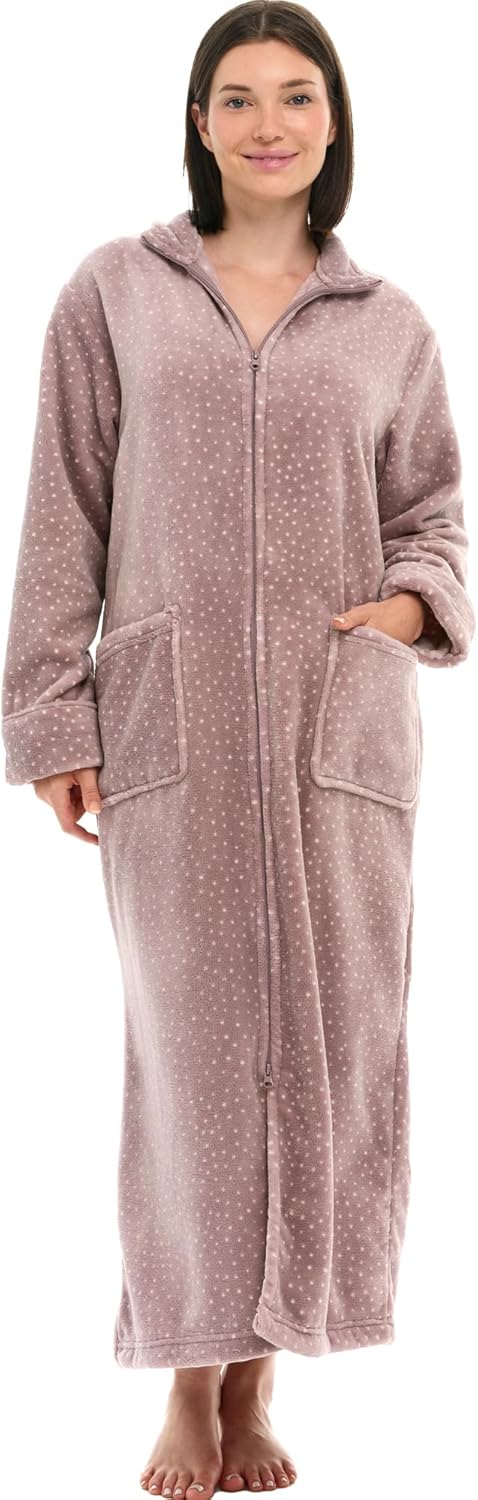 Plush Zipper Robes for Plus Size Women by Alexander Del Rossa