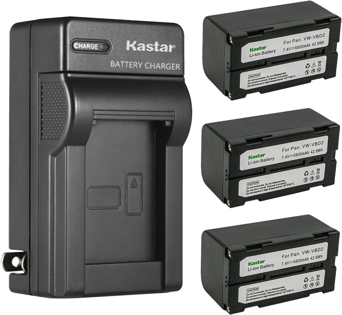 Kastar 3-Pack Battery and AC Wall Charger for Proscan Devices